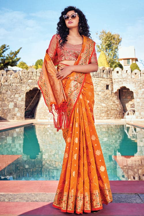 orange saree
