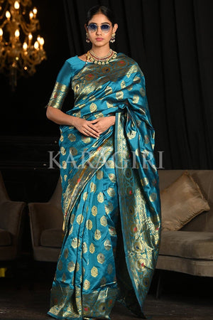 Smalt Blue Banarasi Saree