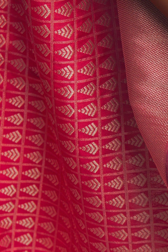 Soft pink woven Banarasi saree - Buy online on Karagiri - Free shipping to USA