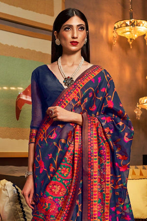 Space Blue Banarasi Saree