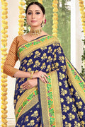 Space Blue Banarasi Saree