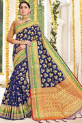 Space Blue Banarasi Saree