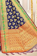 Space Blue Banarasi Saree