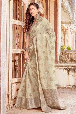 Spanish White Banarasi Saree