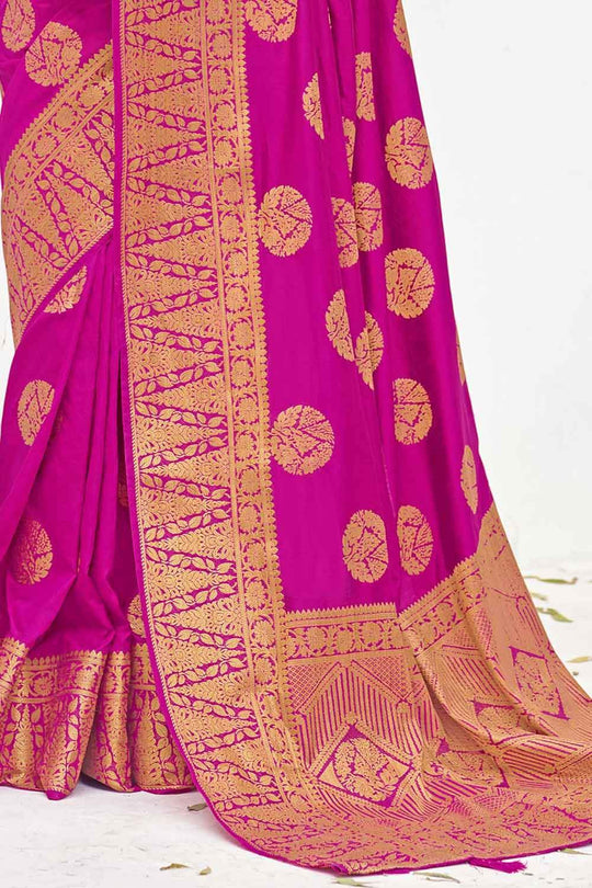 Banarasi Saree Spicy Pink Zari Butta Woven Banarasi Saree saree online