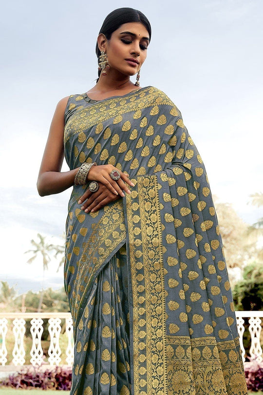 Banarasi Saree Steel Grey Banarasi Saree saree online