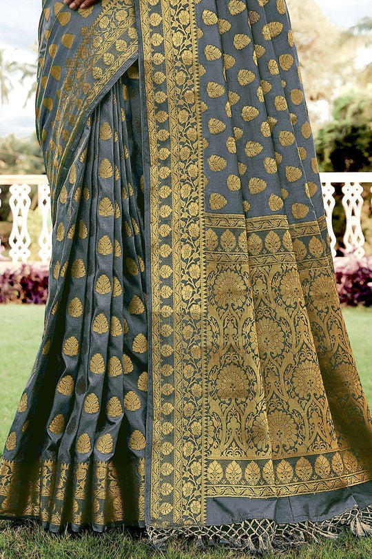 Banarasi Saree Steel Grey Banarasi Saree saree online