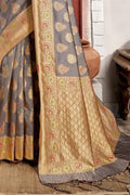 Banarasi Saree Stone Grey Banarasi Saree saree online