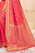 Strawberry Pink Banarasi Saree
