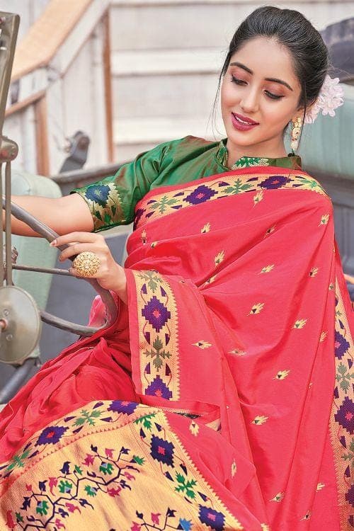 best pink banarasi saree