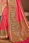 Banarasi Saree Strawberry Pink Zari Woven Banarasi Saree saree online