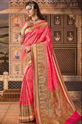 Banarasi Saree Strawberry Pink Zari Woven Banarasi Saree saree online