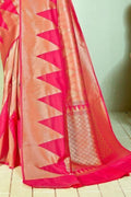 Banarasi Saree Strawberry Pink Zari Woven Banarasi Saree saree online