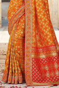 orange designer saree 