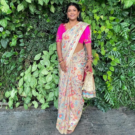 Banarasi Saree Tan Cream Banarasi Saree saree online