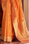 Tangerine Orange Banarasi Saree