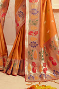 Tangerine Orange Zari Woven Banarasi
