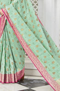 Banarasi Saree Tea Green Banarasi Raw Silk Saree saree online