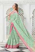 Banarasi Saree Tea Green Banarasi Raw Silk Saree saree online