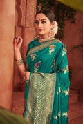 Banarasi Saree Teal Blue Banarasi Saree saree online