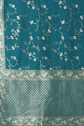 Banarasi Saree Teal Blue Intricate Jaal Woven Banarasi Saree saree online