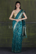 Banarasi Saree Teal Blue Intricate Jaal Woven Banarasi Saree saree online