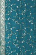 Banarasi Saree Teal Blue Intricate Jaal Woven Banarasi Saree saree online