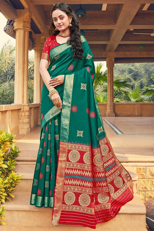 Banarasi Saree Teal Blue Zari Woven Banarasi Saree saree online