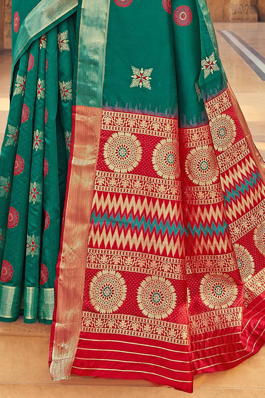 Banarasi Saree Teal Blue Zari Woven Banarasi Saree saree online