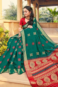 Banarasi Saree Teal Blue Zari Woven Banarasi Saree saree online