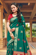 Banarasi Saree Teal Blue Zari Woven Banarasi Saree saree online
