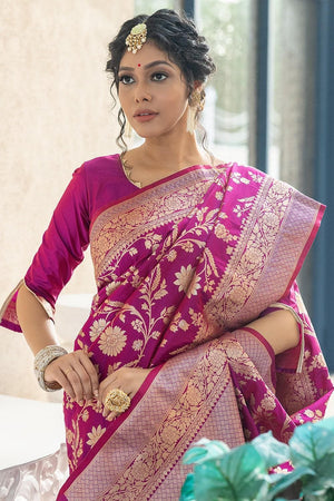 Thistle Purple Banarasi Saree