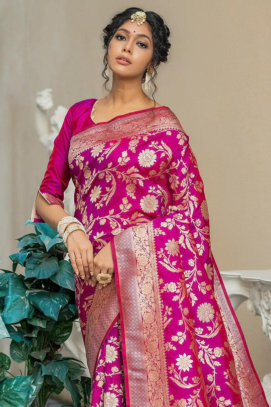 Thistle Purple Banarasi Saree