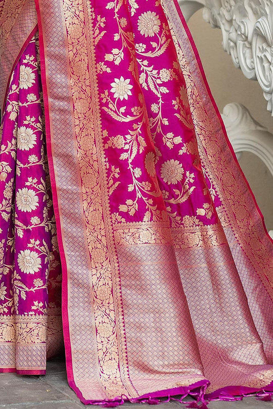 Thistle Purple Banarasi Saree