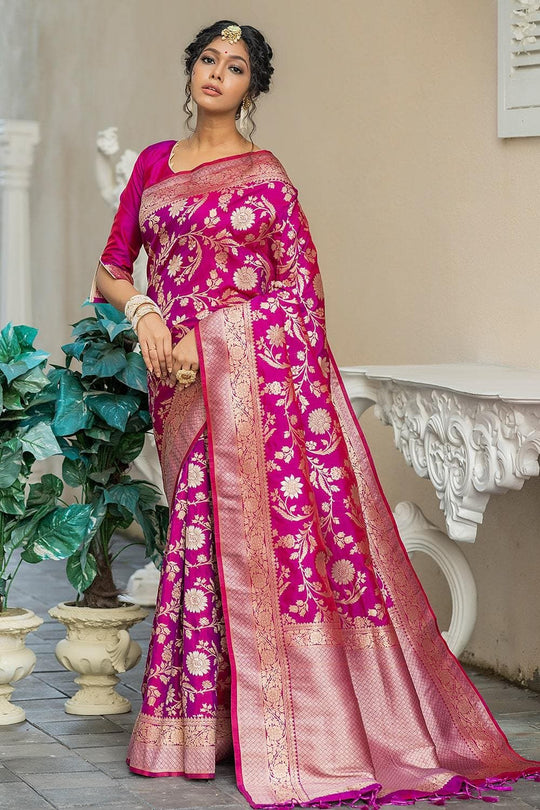 Thistle Purple Banarasi Saree