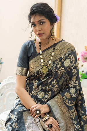 Timber Green Banarasi Saree