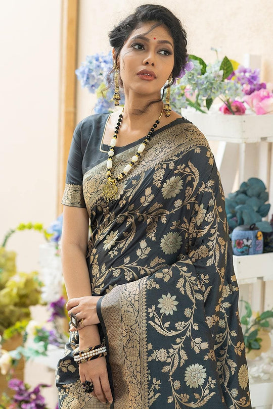 Timber Green Banarasi Saree