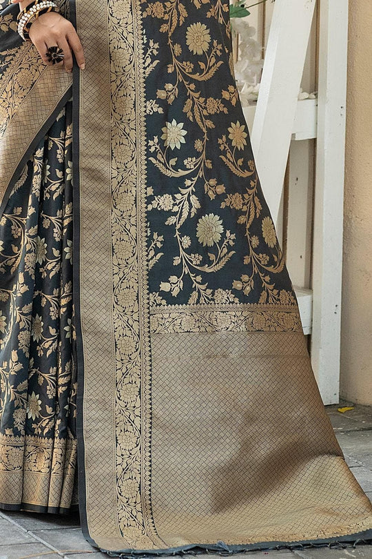 Timber Green Banarasi Saree