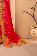 Tomato Red Beautiful Designer Banarasi Saree