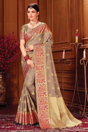 Tortilla Brown Banarasi Saree