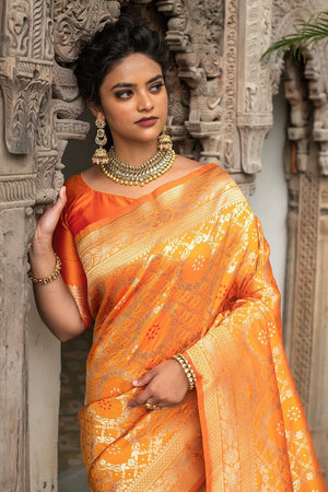 Turmeric Yellow Banarasi Saree