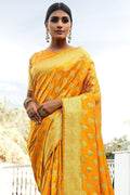 Banarasi Saree Tuscany Yellow Banarasi Saree saree online