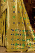 Venom Green Zari Woven Banarasi Saree