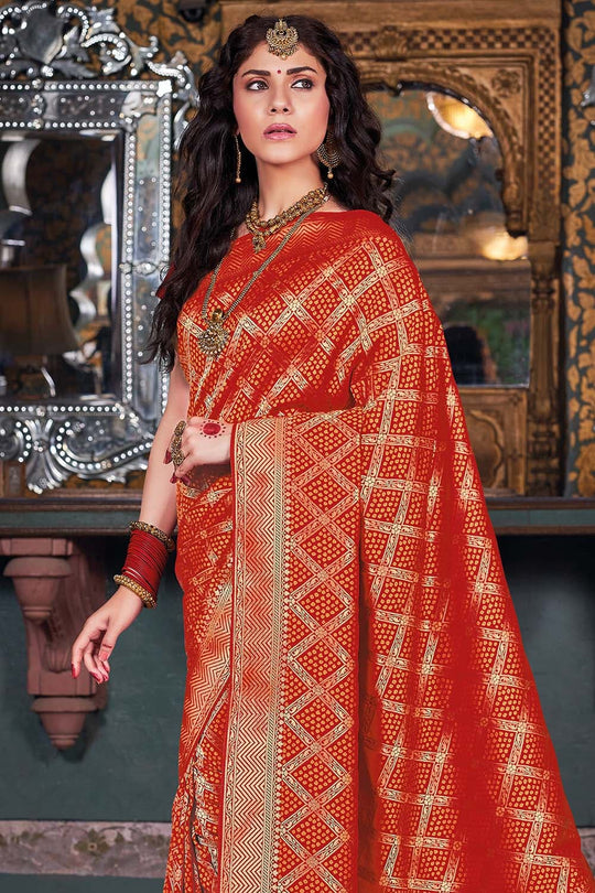 bandhani design banarasi saree