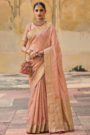 Vinca Pink Banarasi Saree