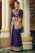 Violet Banarasi Saree