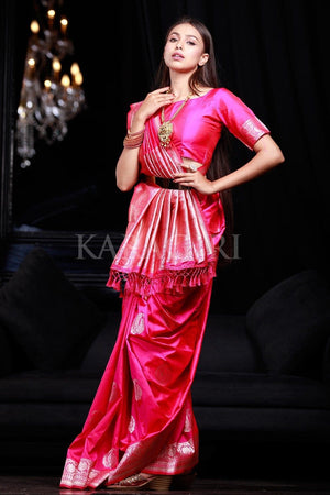 Wildberry Pink Banarasi Saree