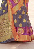 Wisteria Purple Zari Woven Banarasi Saree
