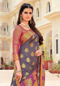 Wisteria Purple Zari Woven Banarasi Saree