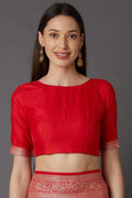 Banarasi Saree Zari Woven Carmine Red Banarasi Saree saree online